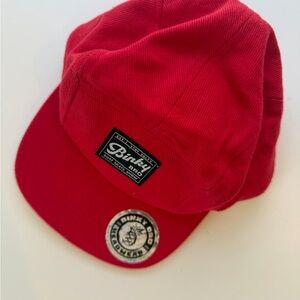 Binky Bro Bold Red Hat with Logo Patches